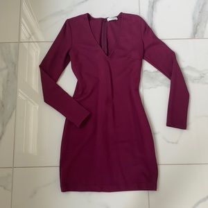 Babaton Leo V Neck Bodycon Long sleeve Dress
